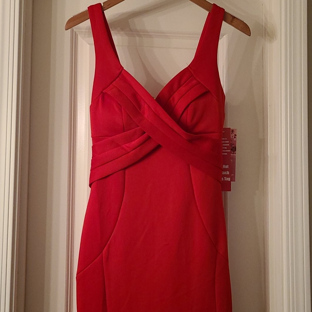 Gorgeous emerald sundae gown in bright red